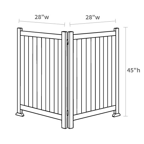 Product dimensions diagram showing front, side, and depth measurements