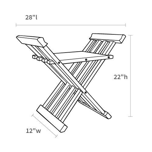 Product dimensions diagram showing front, side, and depth measurements