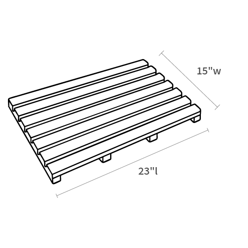 Product dimensions diagram showing front, side, and depth measurements